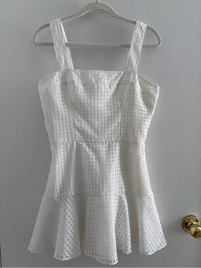 Amanda Uprichard Annalise White Gingham Mini Dress Size Large